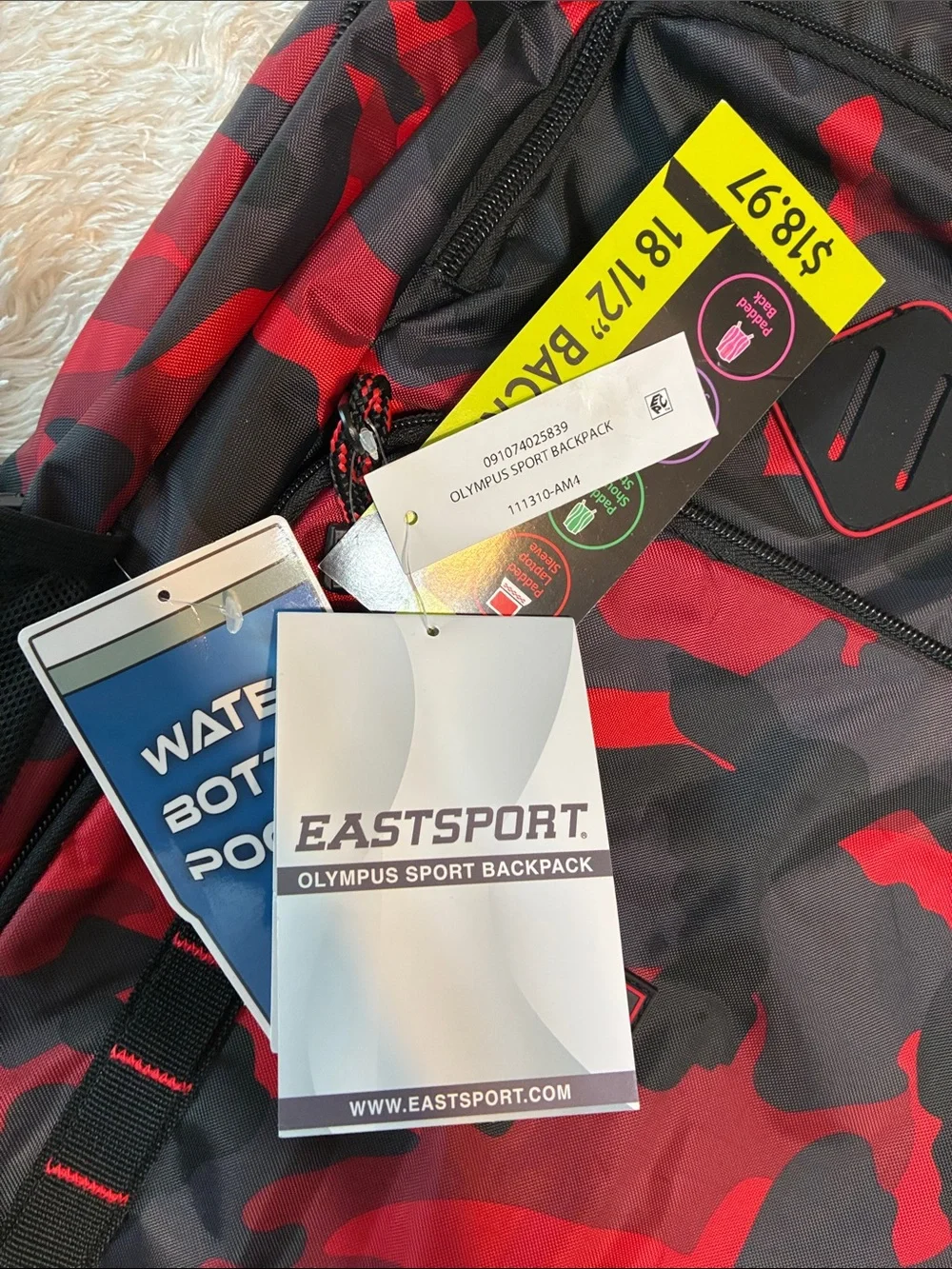 Black and Red Camo Men's Backpack
